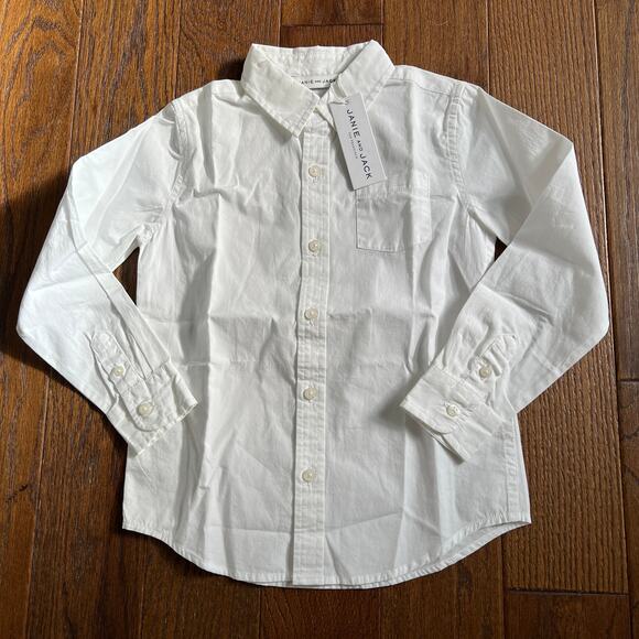 Janie and Jack Long Sleeve Oxford Button-Up Shirt Size Small 100% - Picture 2 of 4